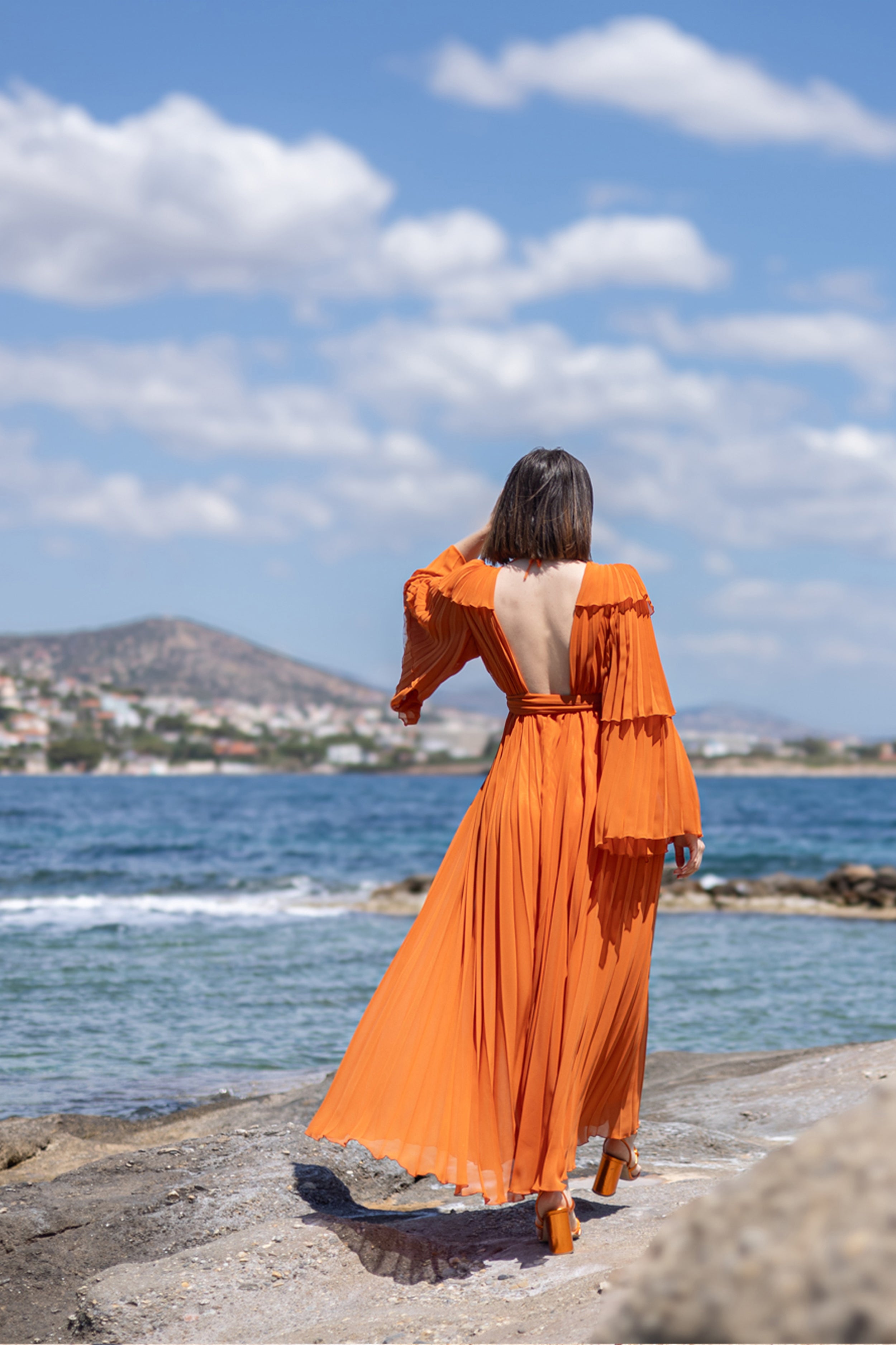 Iris Maxi Dress- orange shade