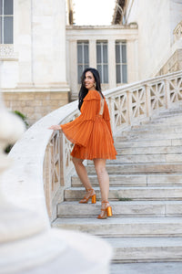 Iris Mini Dress- orange shade
