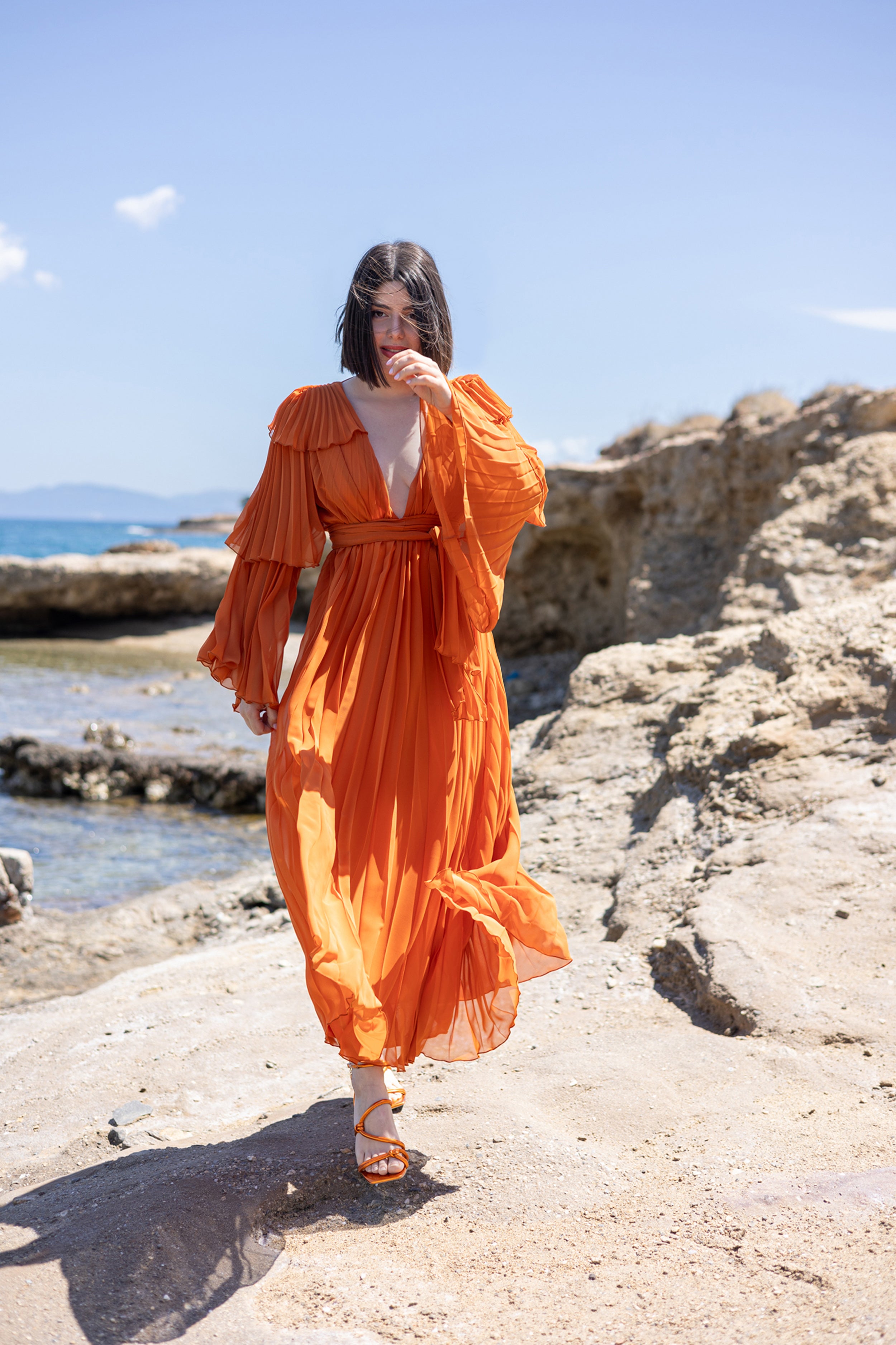 Iris Maxi Dress- orange shade